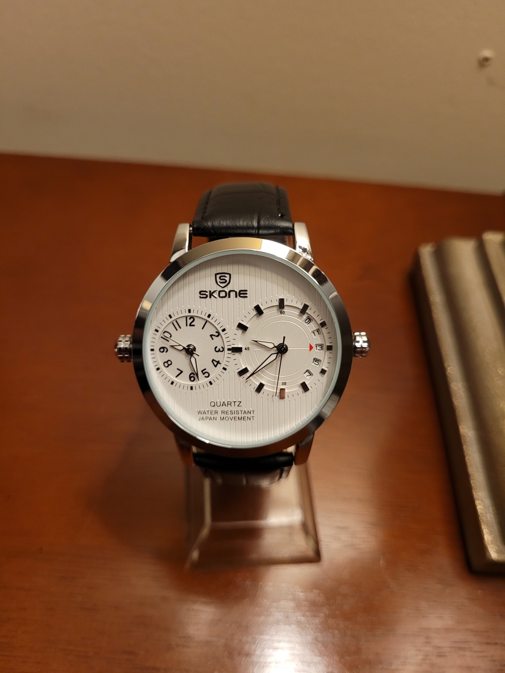 Brand New Skone Silver and White Dual Dial Men's Watch